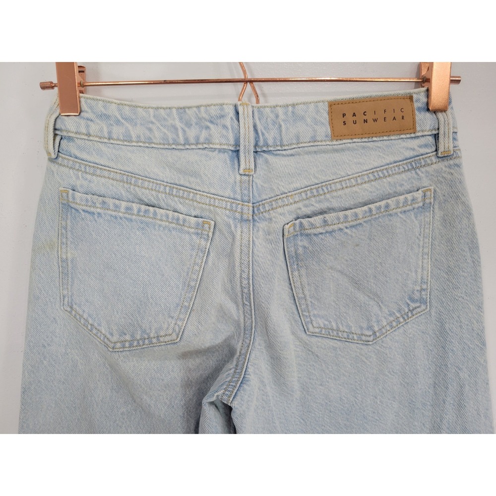 PacSun Low Rise Wide Leg Jeans Light Wash Blue 100% Cotton Size‎ 24 Baggy Y2K - Picture 4 of 8